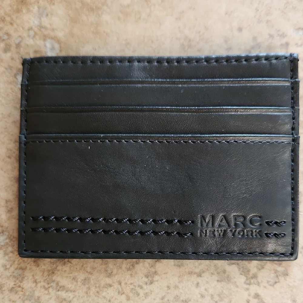 Marc New York Brown Leather Card Holder